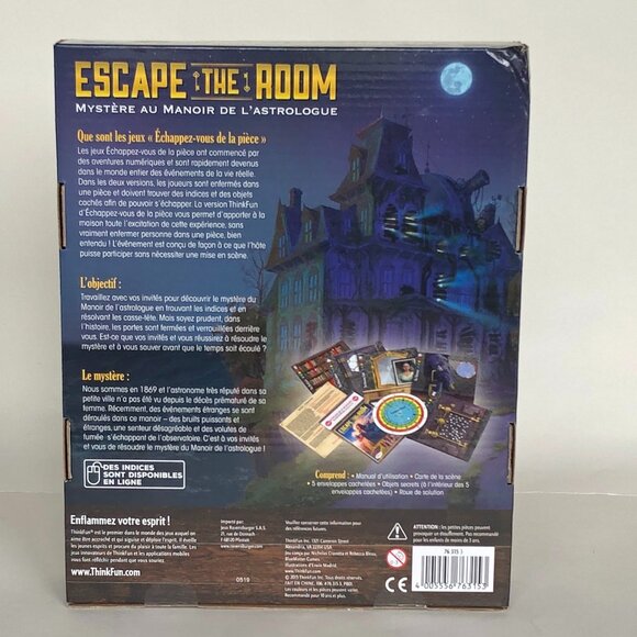 New Sealed ThinkFun Escape The Room Stargazer's Manor-French Version - Picture 5 of 10